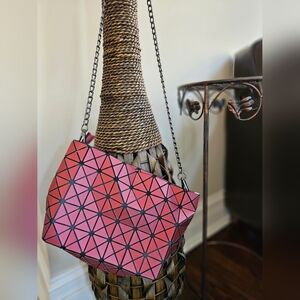 Unique Geometric Burgundy Shoulder Bag